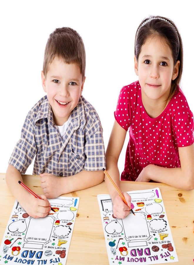 Resurhang 50 Pcs Father's Day Color Your Own About Dad Coloring Posters for Kids Children Crafts for Kids Home Classroom Activities - Image 4
